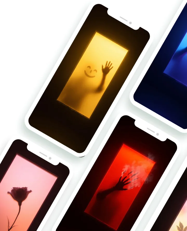 Glowing dark wallpapers in yellow, red and pink
